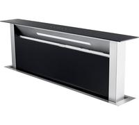 KKT KOLBE Downdraft Hotte d'aspiration 87 cm | Hotte de table escamotable | Hotte d'aspiration | Acier inoxydable | Verre noir | Fonctionnement automatique en continu |SensorTouch | DRAFT870