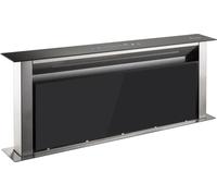 KKT KOLBE Downdraft Hotte d'aspiration 90 cm | Hotte de table escamotable | Hotte d'aspiration | Acier inoxydable | Verre noir | Fonctionnement automatique en continu |SensorTouch | DRAFT865