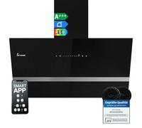 KKT KOLBE EASY9005SM Hotte sans tête 90 cm | 782 m³/h, air d'échappement et de circulation, verre noir, éclairage LED RGBW, application Smart WiFi, Wi-Fi