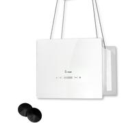KKT KOLBE Hotte aspirante 40 cm | Hotte îlot | Acier inoxydable | Verre blanc |SensorTouch | Télécommande à distance | Eclairage LED | Recirculation de l'air | BOX400W