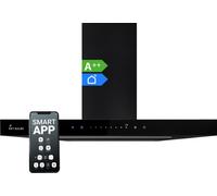 KKT KOLBE Hotte aspirante 60 cm | Hotte murale | Recyclage de l'air | Évacuation de l'air | Acier inoxydable | Verre noir | WLAN | Fonctionnement automatique en continu |SensorTouch | FLAT6006S