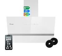 KKT KOLBE Hotte aspirante 80 cm | 782 m³/h Drainage et circulation | Sans tête | Montage mural | Verre blanc | Application WiFi intelligente Wi-Fi | Éclairage LED RGBW | EASY8005WM