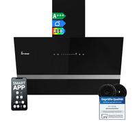KKT KOLBE Hotte aspirante 80 cm | 782 m³/h Drainage et circulation | Sans tête | Montage mural | Verre noir | Application WiFi intelligente Wi-Fi | Éclairage LED RGBW | EASY8005SM