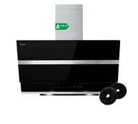 KKT KOLBE Hotte aspirante 80 cm murale inclinée | inox | verre noir | arrêt automatique | commande tactile | HERMES8005S