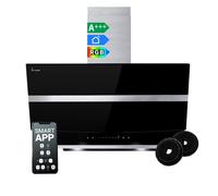 KKT KOLBE | Hotte aspirante 80 cm | Murale inclinée | Inox & verre noir | WiFi | LED RVB | Commande tactile | HERMES8005SM