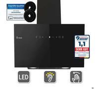 KKT KOLBE Hotte aspirante 80 cm | Air de circulation d'air évacué | 782 cbm/h | capuchons muraux sans tête | noir | verre | contrôle gestuel | Commande tactile du capteur | Éclairage LED | TRIO8025S