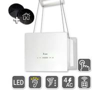 KKT KOLBE / Hotte Îlot / Hotte aspirante / 40cm / acier inoxydable / verre blanc / Opération tactile / BOX400W