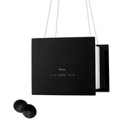 KKT KOLBE/Hotte Îlot/Hotte aspirante / 40cm / acier inoxydable/verre noir/Opération tactile / BOX400S