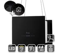 KKT KOLBE / Hotte Îlot / Hotte aspirante / 40cm / acier inoxydable / verre noir / Opération tactile / BOX400S