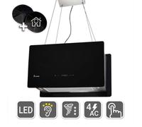 KKT KOLBE / Hotte Îlot / Hotte aspirante / 60cm / acier inoxydable / verre noir / Opération tactile / CUBE60S