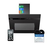 KKT KOLBE Hotte murale 60 cm 782 m³/h | Évacuation ou recyclage | Verre noir mat | Capteur tactile | LED RGBW | WiFi App | Arrêt différé | Sans obstacle frontal | PLOOM6005S