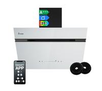 KKT KOLBE Hotte murale inclinée 60 cm A+++ 782 m³/h évacuation recyclage verre noir blanc WiFi LED RGBW AURORA6005SW