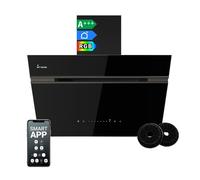KKT KOLBE Hotte murale inclinée 60 cm A+++ 782 m³/h évacuation/recyclage verre noir WiFi LED RGBW SensorTouch SOLO6005SM