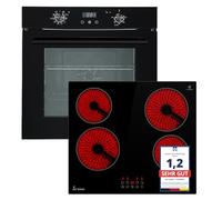 KKT KOLBE Kit de cuisinière autonome | Four encastrable 60 cm BO7005FB | Plaque de cuisson 59 cm CH5900RL | Grill | AirFry | Fonction pizza | Sécurité enfant | Commande à bascule | SET7005FBCH5900RL