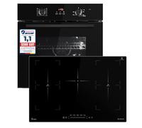 KKT KOLBE Kit de cuisinière autonome | Four encastrable 60 cm BO8005FB | Plaque à induction 77 cm IH87705FZ | Barbecue air chaud | Minuterie | Vitrage de protection thermique | Sécurité enfant |