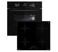 KKT KOLBE Kit de cuisinière autonome | Four encastrable 60 cm BO8005FB | Plaque à induction IH85900RL | Barbecue | Air chaud | Minuterie automatique | Double vitrage de protection thermique | Sécurité