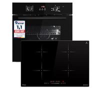 KKT KOLBE Kit de cuisinière autonome | Four encastrable 60cm BO8005FB | Plaque à induction 77cm IH87704RL pour découpe 59cm | air chaud | Minuterie | Vitrage de protection thermique | SET8005FBIH877RL