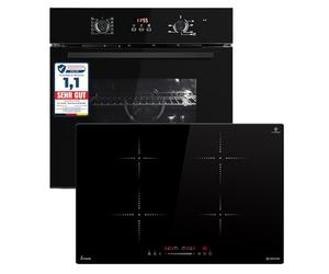 KKT KOLBE Kit de cuisinière autonome | Four encastrable 60cm BO8005FB | Plaque à induction 77cm IH87704RL pour découpe 59cm | air chaud | Minuterie | Vitrage de protection thermique | SET8005FBIH877RL