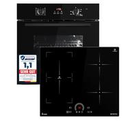 KKT KOLBE Kit de cuisinière autonome | Four encastrable 60cm BO8005FB | Plaque à induction IH85901FZ | Grill | Flexzone, Minuterie, Sécurité enfant | Vitrage de protection thermique | SET8005FBIH592FZ