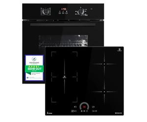 KKT KOLBE Kit de cuisinière autonome | Four encastrable 60cm BO8005FB | Plaque à induction IH85901FZ | Grill | Flexzone, Minuterie, Sécurité enfant | Vitrage de protection thermique | SET8005FBIH592FZ