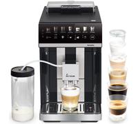 KKT KOLBE Machine à café automatique avec réservoir à lait, buse à mousse de lait et accessoires, 2 tasses, 15 bars, moulin à 7 étages, écran tactile, nettoyage automatique, 7 boissons BaristaOne