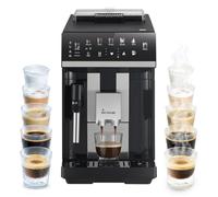 KKT KOLBE Machine à café entièrement automatique avec buse en mousse à lait, ColdBrew et accessoires, 2 tasses, 15 bar, broyeur à 7 niveaux, écran tactile, nettoyage automatique, noir-argent, PURE