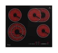 KKT KOLBE | Plaque Electrique 60 cm | 6,6 kW | 4 Zones de cuisson | 9 niveaux de puissance | double zone de cuisson | double zone de cuisson ovale | CH5901AL