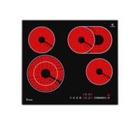 KKT KOLBE | Plaque Electrique 60 cm | 6,6 kW | 4 Zones de cuisson | 9 niveaux de puissance | double zone de cuisson | double zone de cuisson ovale | CH5901AL