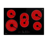 KKT KOLBE Plaque Electrique 80 cm | 8,7 kW | 5 Zones de cuisson | 9 niveaux de puissance | zone de cuisson tripple | zone de cuisson double ovale | CH7705RL