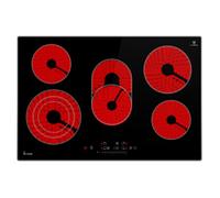 KKT KOLBE Plaque électrique 80 cm 8,7 kW 5 zones 9 niveaux zone triple et zone ovale double vitrocéramique CH7705AL