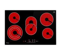 KKT KOLBE | Plaque Electrique 80 cm | 8,7 kW | 5 Zones de cuisson | 9 niveaux de puissance | zone de cuisson tripple | zone de cuisson double ovale | CH7705AL