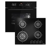 KKT KOLBE Set de cuisinière autonome SET8010FBG604G, four encastrable et | Four 60 cm BO8010FB, plaque de cuisson à gaz 59 cm G604G, catalyse, extracteurs télescopiques, barbecue, air chaud, minuterie