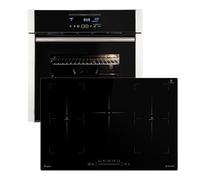 KKT KOLBE Set four encastrable 60 cm noir EB8016ED et plaque induction 77 cm IH87705FZ | catalyse, tournebroche, pizza, grill, chaleur tournante | rails télescopiques, minuterie | SET8016IH77FZ