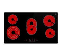 KKT KOLBE Table de cuisson vitrocéramique 90 cm | Indépendante | 8,7 kW | 5 zones | 9 niveaux | Zone rôtissoire | Zone triple | Sans cadre | Minuterie | Indicateur chaleur résiduelle | CH9005RL