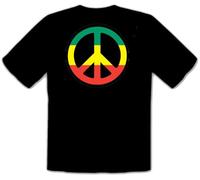 kkt2yur Peace Jamaica Reggae Rules Fun Logo Black T-Shirt -068-