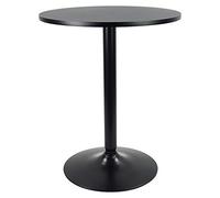KKTONER Table de Bar Ronde de bistrot de Bar d'appoint Noir