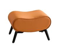 KKTX Luxury Petit Tabouret Ottoman - Tabouret de Pied Rectangle en Cuir en Cuir Eco-Cowhide avec des Jambes en Bois Massif Non salidesOrange,32x47cm