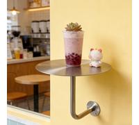 KKTX Table De Bistro Murale Peu Encombrante - Acier Inoxydable, Plateau De 35 Cm/40 Cm, Hauteur De 45 Cm, Idéale pour Les Repas Légers Et L'utilisation Quotidienne Silver,35cm