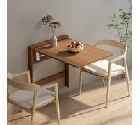 KKTX Table Pliante Murale en Bois Naturel, Bureau Rabattable 60x78 cm, Table de Cuisine multifonctionnelle en contreplaqué de qualité E0 pour Petits espaces, Salle à Manger Walnut,78x60cm