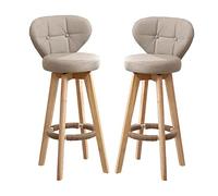 KKTX Tabourets de Bar à Hauteur de Comptoir avec Tabouret Haut de Dossier, Repose-Pieds de Chaise de Petit Déjeuner de Cuisine pour Café de Salle à Manger de Bistro Pub,75cm (Ensemble de 2 pièces)