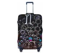 kkvhhyuo Abstrait Science Chimie Illustration Impression 3D Valise Housse de Protection Housse de Protection Élastique Fit Sac de Voyage Housse pour Valise 45,7 à 81,3 cm Bagage, Noir/blanc, Petit