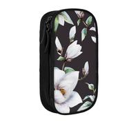 kkvhhyuo Classy Flowers Trousse à crayons double couche, Noir | Boîte à crayons de grande capacité en tissu Oxford pour l'école, le bureau, les voyages, les enfants, noir