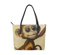 kkvhhyuo DNA Chain Sac fourre-tout en cuir avec impression photo réutilisable Grand sac à main avec fermeture éclair et poches Sac de courses pour le travail, l'école, les voyages, Imprimé singe