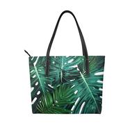 kkvhhyuo DNA Chain Sac fourre-tout en cuir avec impression photo réutilisable Grand sac à main avec fermeture éclair et poches Sac de courses pour le travail, l'école, les voyages, Jolies feuilles de