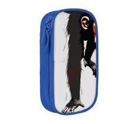 kkvhhyuo Gibbon Grande trousse à crayons noire avec fermeture éclair lisse pour filles et garçons avec 2 compartiments pour l'école, le bureau, les voyages, le maquillage, noir, bleu, One Size