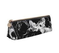 kkvhhyuo Gibbon Trousse à crayons fine en cuir avec motif de singe triangulaire pour étudiants, travail, bureau, collège, école, Crâne humain noir et blanc, One Size, Organiseur de sac