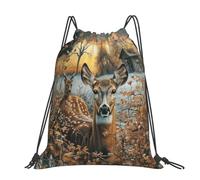 kkvhhyuo Grand sac à dos pliable avec cordon de serrage et sangles réglables pour le sport, les voyages, la natation, l'école, Camouflage Cerf, One Size, Sac à dos tyrolien