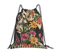kkvhhyuo Grand sac à dos pliable avec cordon de serrage et sangles réglables pour le sport, les voyages, la natation, l'école, Thug Life Flowers, One Size, Sac à dos tyrolien