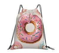 kkvhhyuo Grand sac à dos pliable avec cordon de serrage imprimé lama avec sangles réglables pour le sport, les voyages, la natation, l'école, Donut, One Size, Sac à dos tyrolien