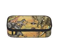 kkvhhyuo Grande trousse à crayons avec fermeture éclair et imprimé éléphant africain - Légère - Pour étudiants, fournitures de bureau, voyage, maquillage, Animaux africains., One Size, Organiseur de
